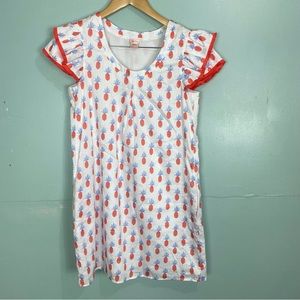 Persifor Clare Flutter Dress Pineapple Fruit Summer Sz Small